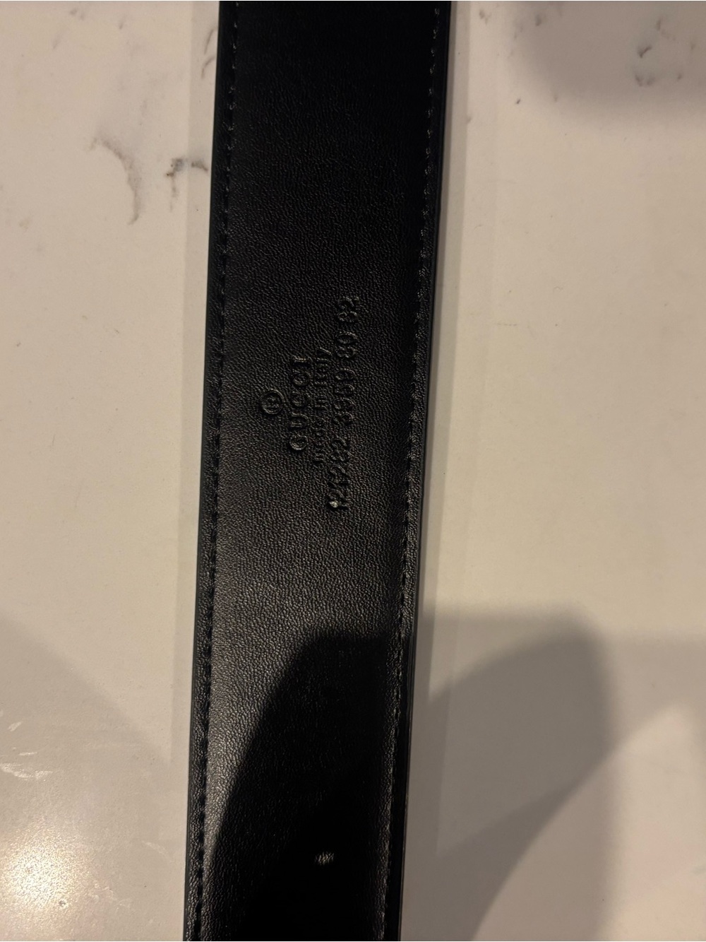 Gucci Black Leather Belt with Silver Double G Buckle - Picture 5 of 6
